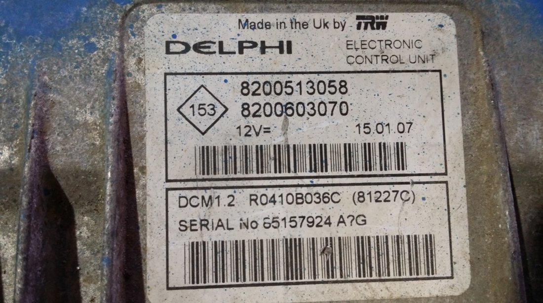 ECU Calculator motor Dacia Logan 1.5DCI 8200513058 DCM1.2 EURO4