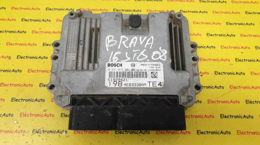 ECU Calculator Motor Fiat Bravo 1.6JTD, 0281015401, 51829421, 1984EB333BAMTE4