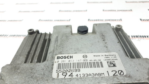 ECU Calculator Motor FIAT CROMA, 0281012147, 55202699, 1944133A3ABM120,