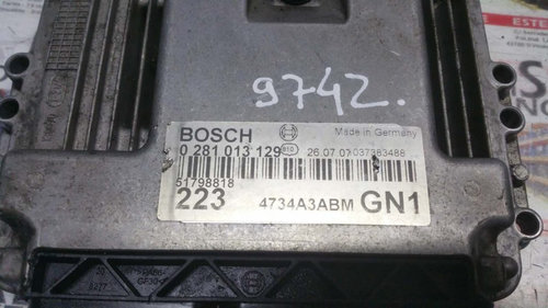 ECU Calculator motor FIAT DOBLO, 0281013129, 51798818, 4734A3ABM