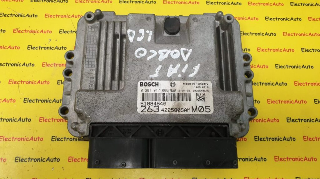 ECU Calculator Motor Fiat Doblo 1.6JTD, 0281017006, 51884540