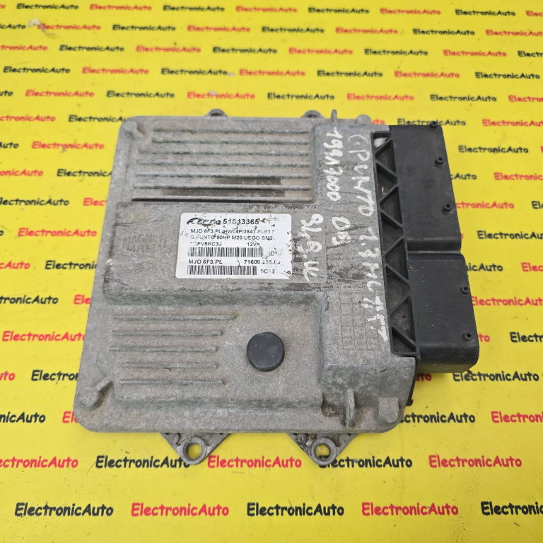 ECU Calculator motor Fiat Grande Punto, 51843365, 7160025500,