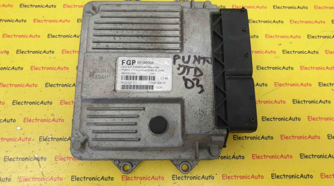 ECU Calculator Motor Fiat Panda 1.3JTD, 51758203, MJD6JF.S1, 7160000502, HW01B