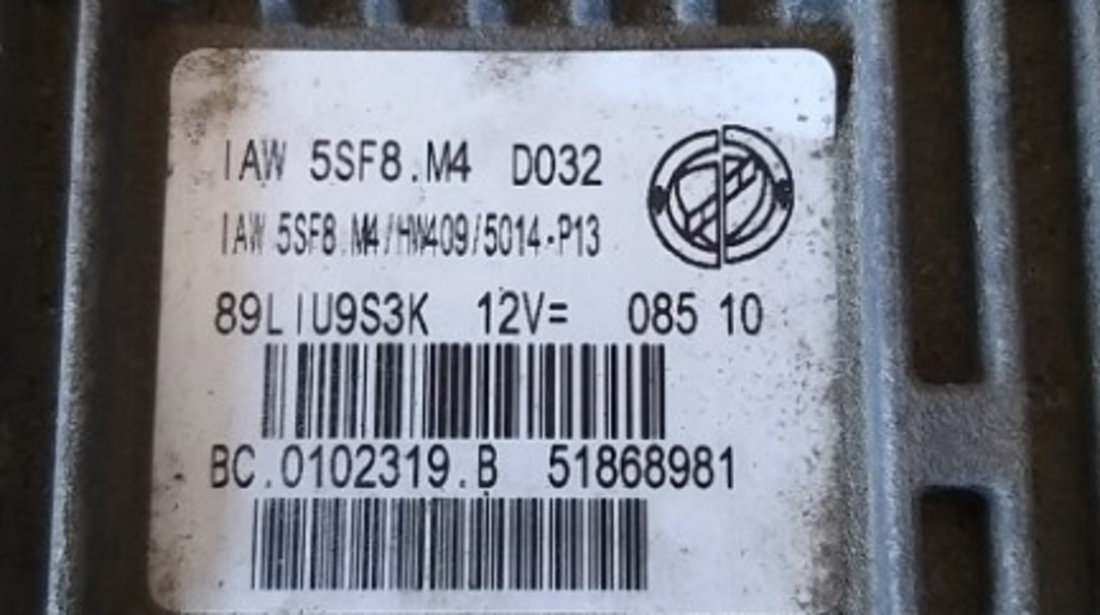 Ecu Calculator motor Fiat Panda 1.4 b 51868981 IAW5SF8.M4 bc.0102319.b