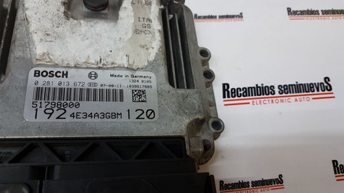 ECU Calculator Motor FIAT STILO 0 281 013 672 / 0281013672 / 51798000 / 192 4E34A3GBM 120 / 1924E34A...