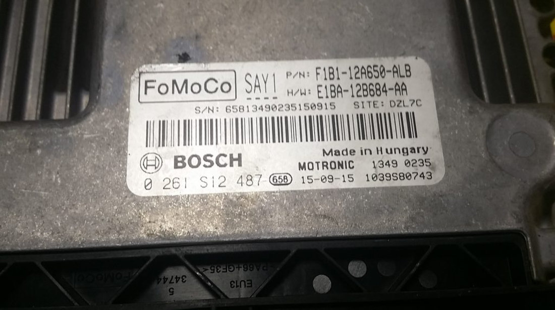 ECU Calculator motor Ford 0261S12487, F1B112A650ALB, E1BA12B684AA