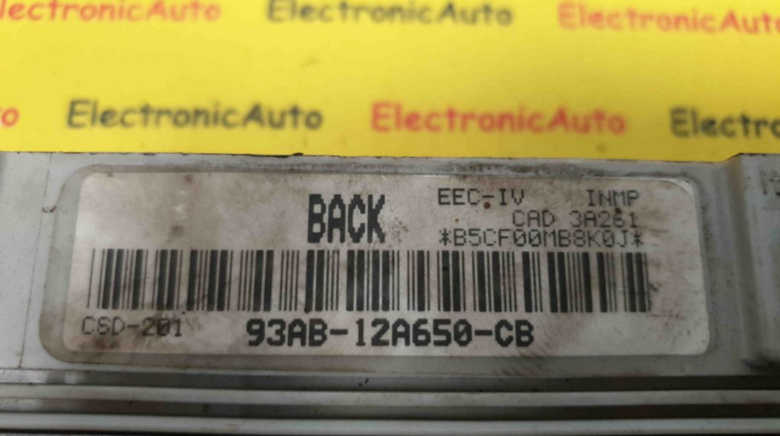 ECU Calculator Motor Ford Escort 1.4, 93AB12A650CB, CSD201, BACK