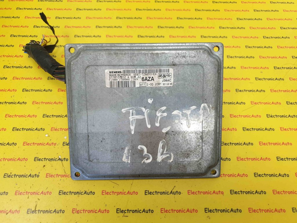 ECU Calculator Motor Ford Fiesta 1.4, S118107012A, 4S6112A650EA, 6AZA, SIM22, J38AC