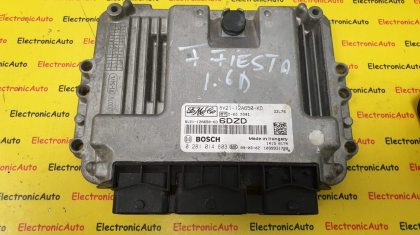 ECU Calculator Motor Ford Fiesta 1.6 tdci, 8V21-12A650-KD, 0281014803