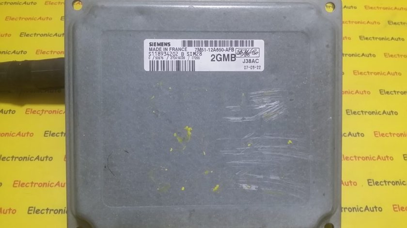 ECU Calculator motor Ford Focus 1.6 7M5112A650AFB, S118934202B