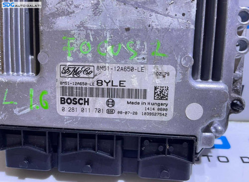 ECU Calculator Motor Ford Focus 2 1.6 TDCI 2007 - 2010 Cod 8M51-12A650-LE 8M5112A650LE 0281011701 [L...