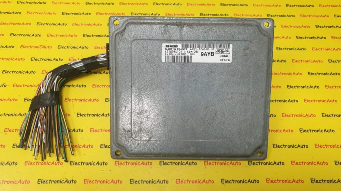 ECU Calculator Motor Ford Focus C-MAX 1.6, 4M51-12A650-HB, S118934101B, SIM28