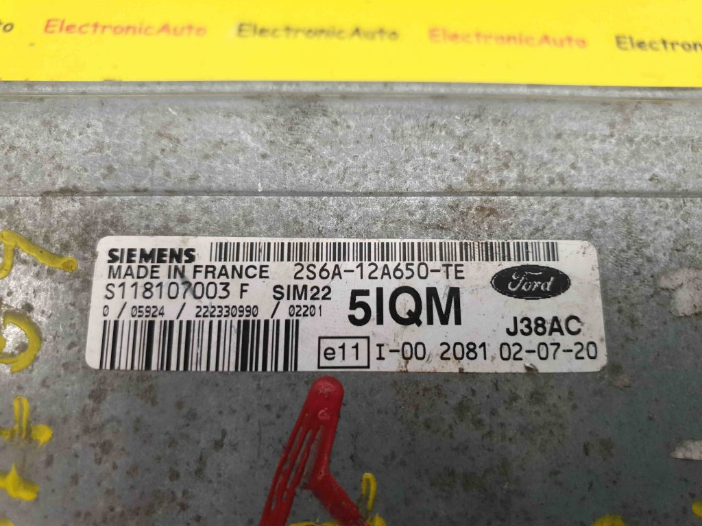 ECU Calculator Motor Ford Fusion Fiesta, 2S6A12A650TE, S118107003F,