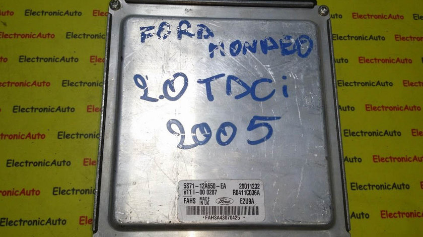 ECU Calculator motor Ford Mondeo 2.0TDCI 5S7112A650EA, R0411C036A,