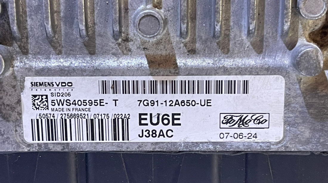 ECU Calculator Motor Ford Mondeo MK 4 2.0 TDCI 2007 - 2014 Cod 7G91-12A650-UE 5WS40595E