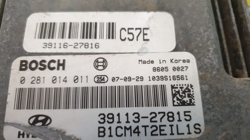 ECU Calculator Motor Hyundai Santa Fe, 0281014011, 39113-27815