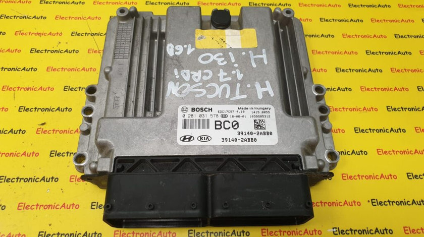 ECU Calculator Motor Hyundai Tucson 1.7CRDi/ I30 1.6CRDi, 0281031578, 39140-2ABB0, EDC17C57