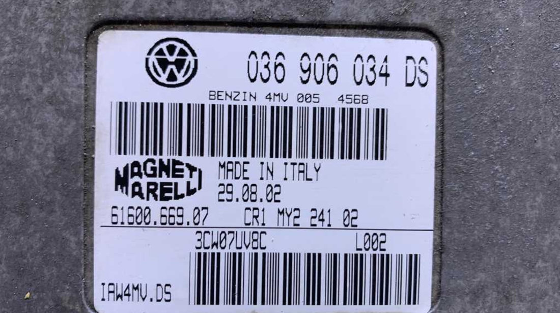 ECU - Calculator Motor Magneti Marelli Seat Leon 1M 1.6 16V BCB 1998 - 2005 Cod 036906034DS