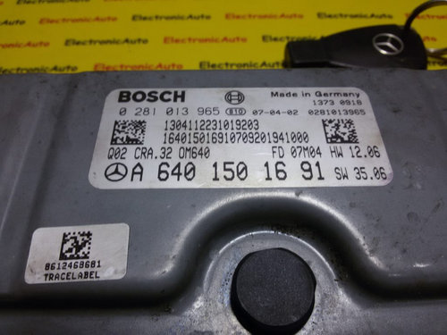 ECU Calculator motor Mercedes A Class 1.6CDI, A6401501691, 0281013965,