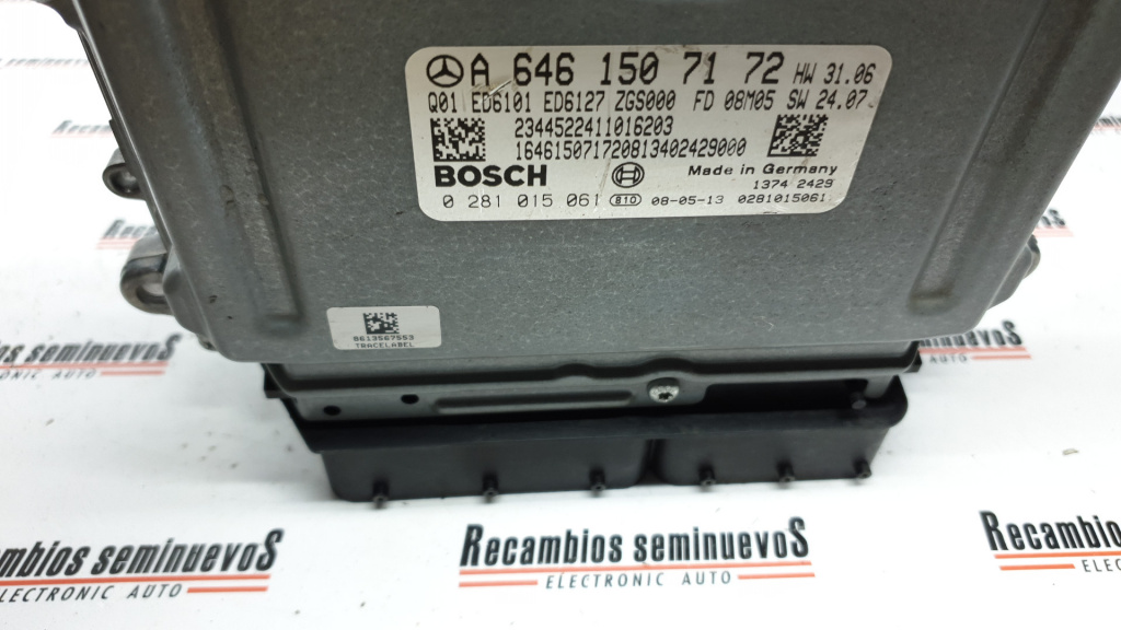 ECU Calculator Motor MERCEDES-BENZ VITO, 0281015061, A6461507172, ED6127,