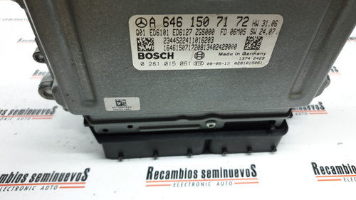 ECU Calculator Motor MERCEDES-BENZ VITO, 0281015061, A6461507172, ED6127,