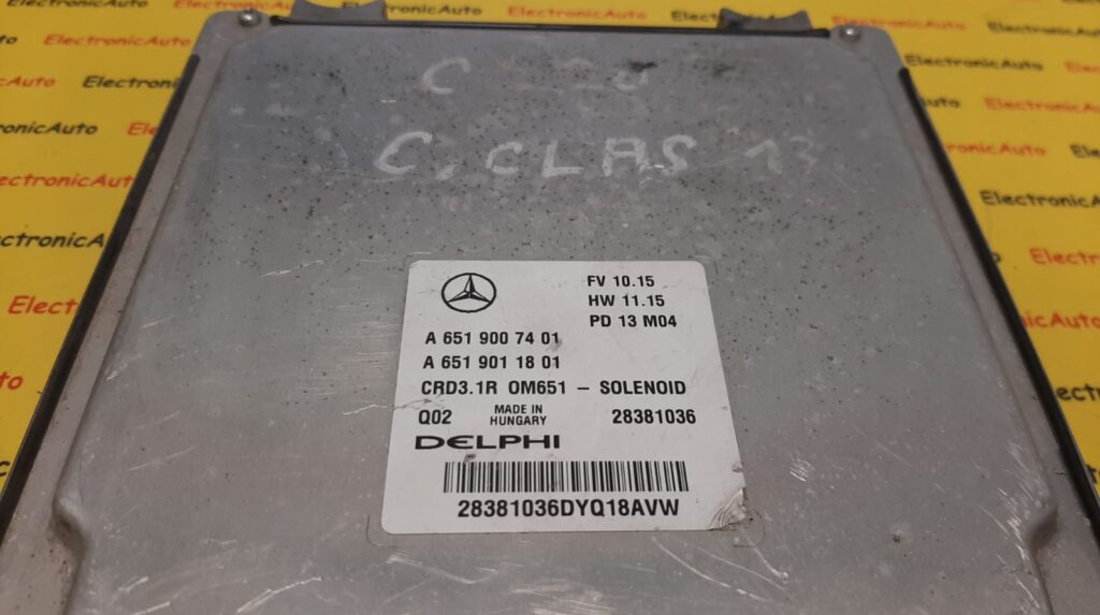 ECU Calculator motor Mercedes C 2.5CDI A6519007401, A6519011801