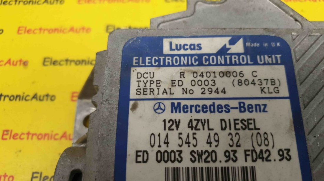 ECU Calculator Motor Mercedes C-Klasse, 0145454932, R04010006C, DCU