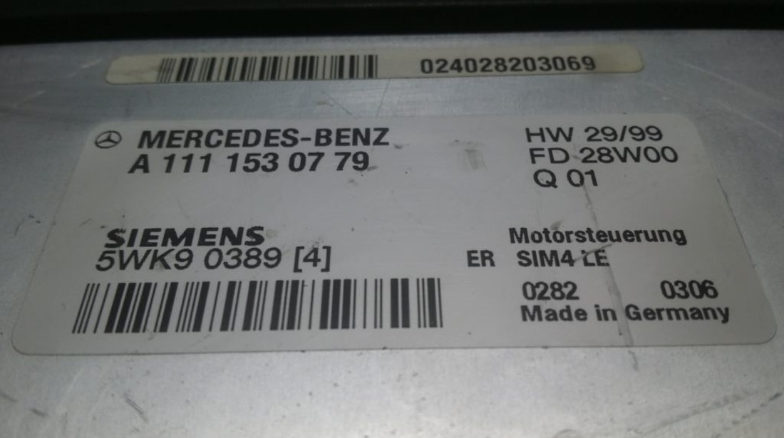 ECU Calculator motor Mercedes CLK230 2.3 A1111530779, 5WK90389