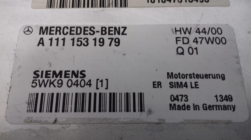 ECU Calculator Motor Mercedes CLK230 2.4, A1111531979, 5WK90404