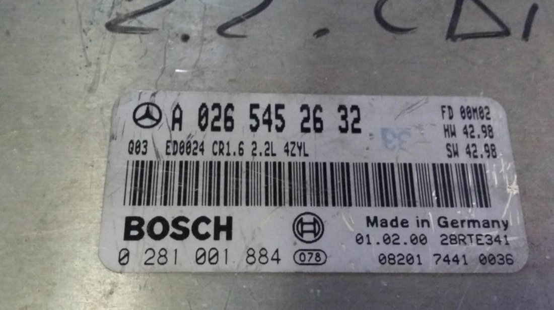ECU Calculator motor Mercedes E220 2.2CDI 0281010847