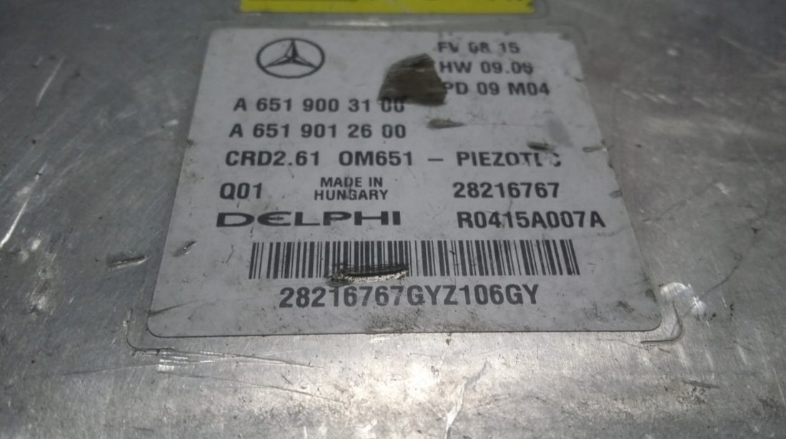 ECU Calculator motor Mercedes E220 2.2CDI A6519003100, A6519012600