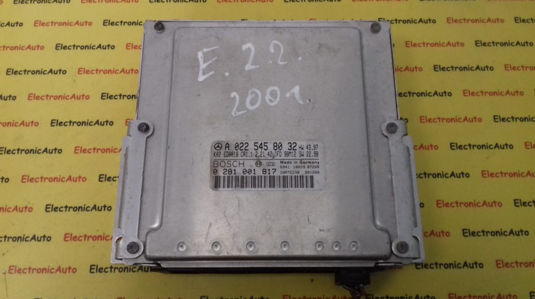 ECU Calculator Motor Mercedes E220 2.2CDI 0281001817, A0225458032