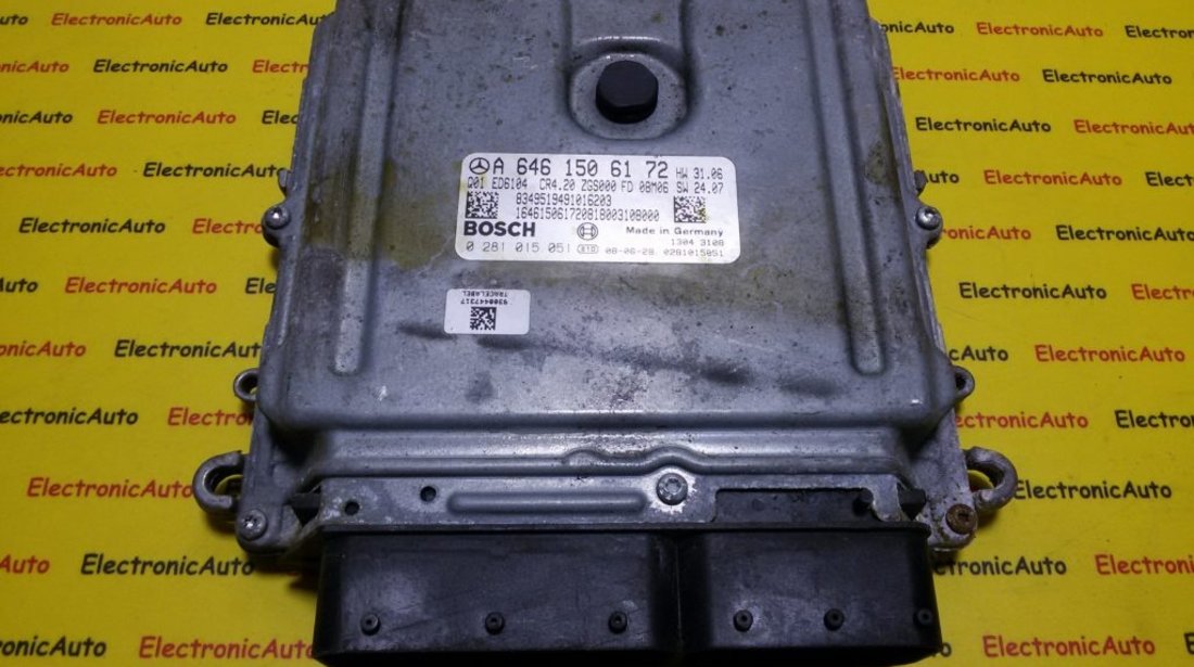 ECU Calculator motor Mercedes Sprinter 2.2CDI 0281015051, A6461506172