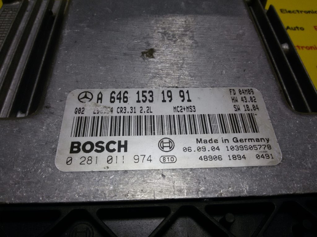 ECU Calculator motor Mercedes Vito 2.2CDI 0281011974, A6461531991