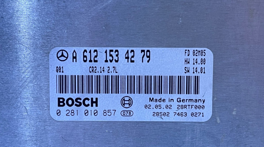 ECU Calculator Motor Mercedes W203 Clasa C Class C270 2.7 CDI 2001 - 2007 Cod A6121534279 0281010857