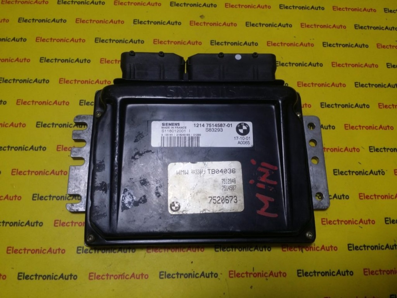 ECU Calculator motor Mini Cooper 1.6 S118012001I, 12147514587-01