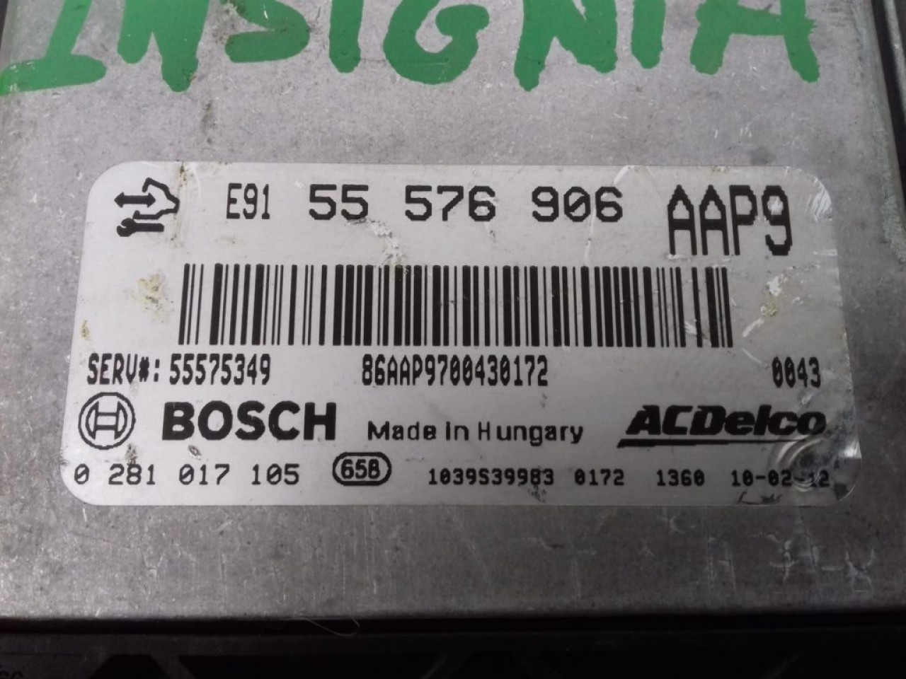 ECU Calculator Motor Opel Insignia 2.0 CDTI, 0281017105, 55576906