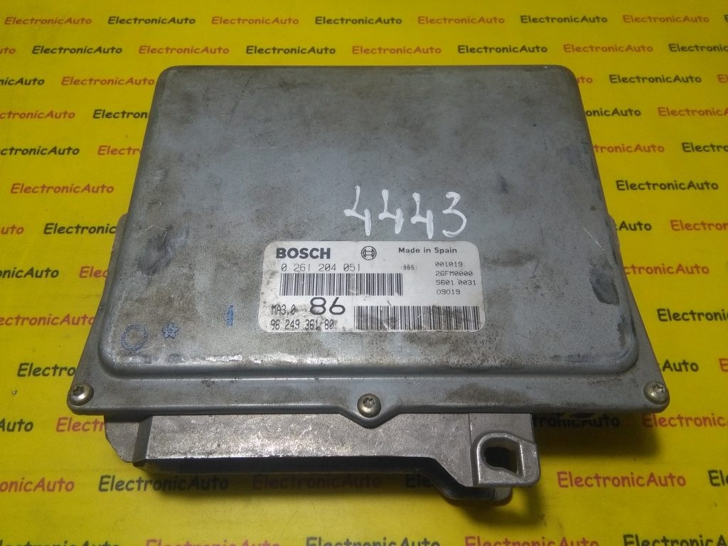 ECU Calculator motor Peugeot 106 1.0 0261204051, 9624936180