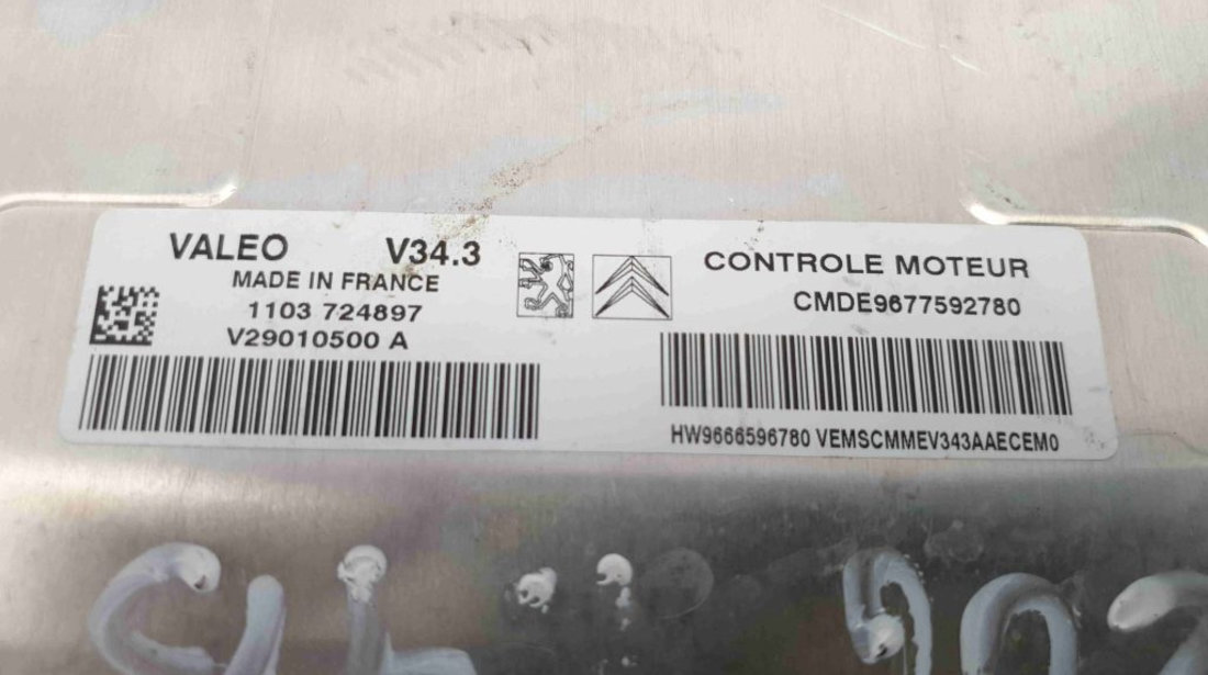 ECU Calculator Motor Peugeot 206 1.1, CMDE9677592780, V29010500A, V34.3