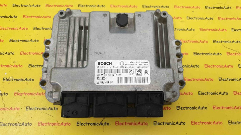 ECU Calculator Motor Peugeot 207 1.4 HDI, 0281012523, 9664843480