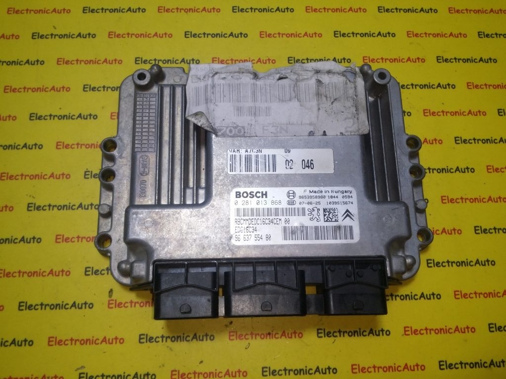 ECU Calculator motor Peugeot 207 1.6HDI 0281013868, 9663755480