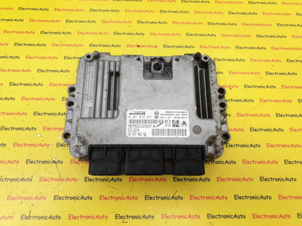 ECU Calculator Motor Peugeot 207 1.6HDi, 9663786380, 0281012467, EDC16C34,