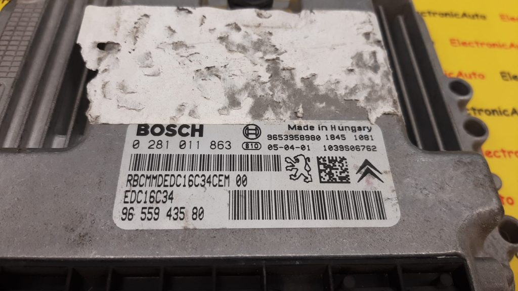 ECU Calculator motor Peugeot 307 1.6HDI 9655943580, 0281011863