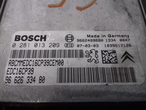 ECU Calculator Motor Peugeot 407 2.2 HDI, 0281013209, 9662633480