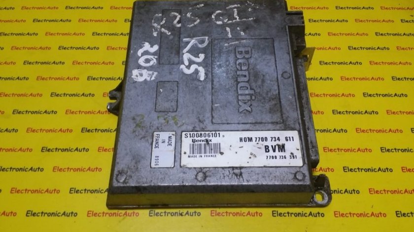 ECU Calculator Motor Renault, 7700734611, 7700736391, S100806101D