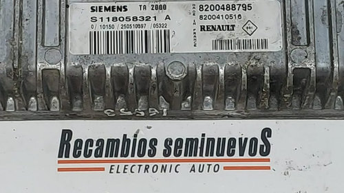 ECU Calculator Motor Renault, 8200488795, 8200410516, S118058321A,