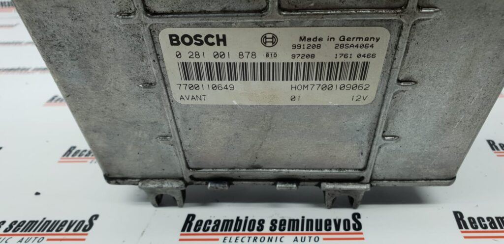 ECU Calculator Motor RENAULT CLIO, 0281001878, 7700110649, HOM 7700109062,