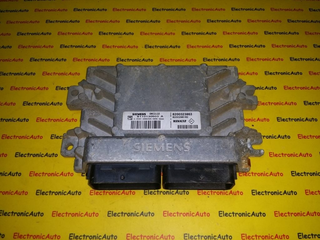 ECU Calculator motor Renault Clio 1.4, S110130603A, 8200323863, 8200298162,