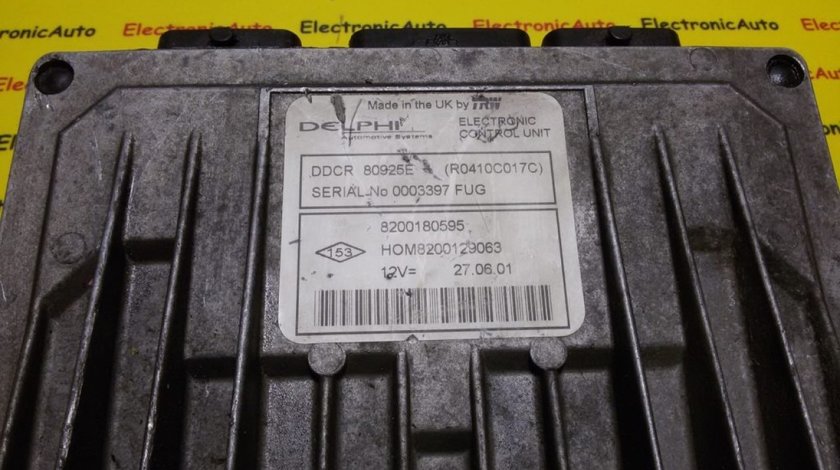 ECU Calculator motor Renault Clio 1.5 dci 8200180595, HOM8200129063