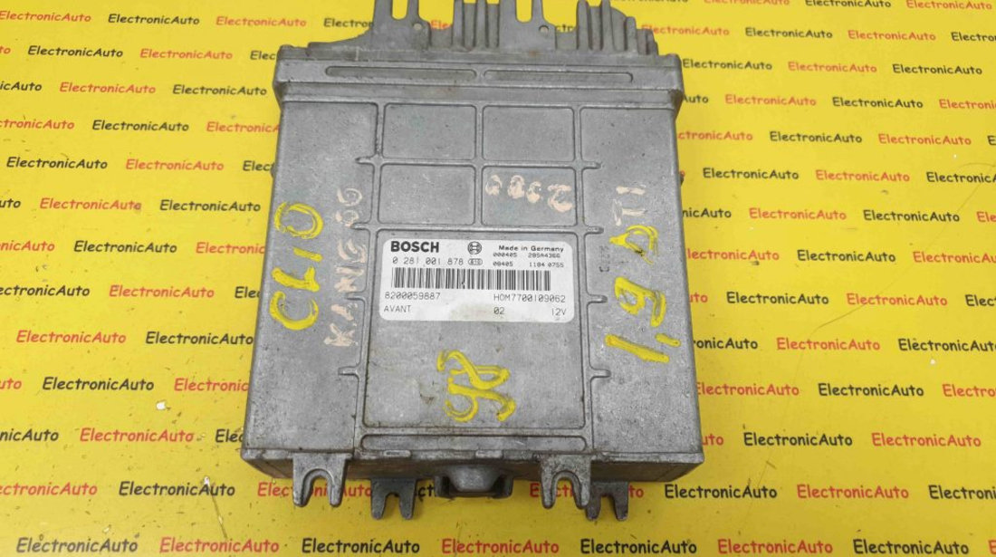 ECU Calculator Motor Renault Clio/Kangoo 1.9DTi, 0281001878, HOM7700109062, 8200059887